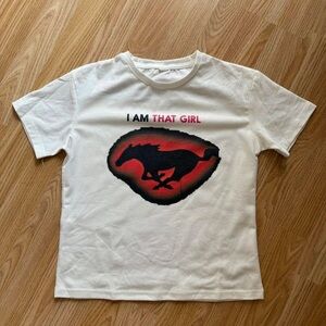 Old Navy White Long Sleeve Tee with Horse Design